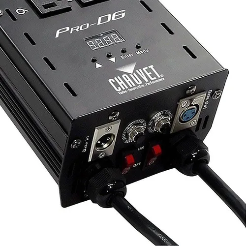 Vista 5 de CHAUVET DJ Pro-D6 DMX-512 Dimmer/Switch Pack (6 canales) Controladores de luz LED, NEGRO Black housing for stage lighting rigs, powers par cans