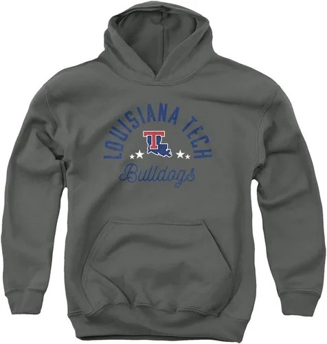 Vista 7 de Louisiana Tech University Official Bulldogs Youth Kids Boy/Girls Pull-Over Hoodie Sweatshirt Athletic Heather