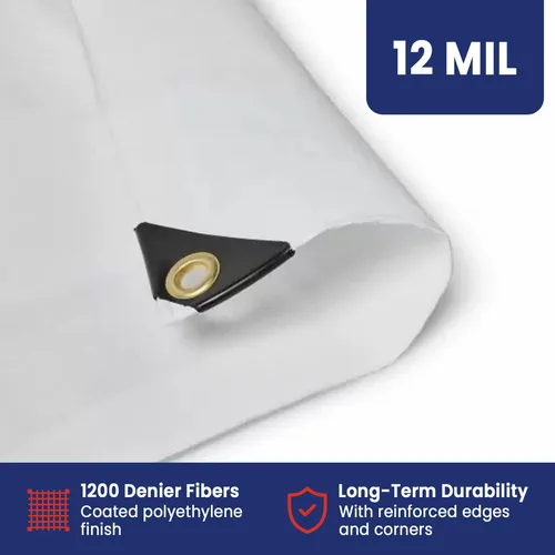 Vista 7 de Tarps Now - Lona de polietileno de 6 x 8 pies, cubierta impermeable resistente de 12 milésimas de pulgada de diámetro, lona de plástico a prueba
