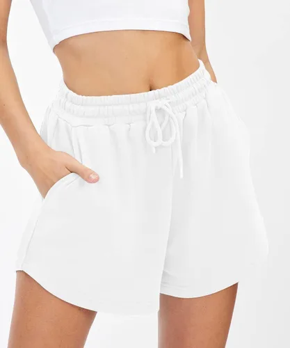 Vista 2 de Trendy Queen Pantalones cortos deportivos para mujer, estilo casual, de verano, cómodos, atléticos, de algodón, elásticos, para correr