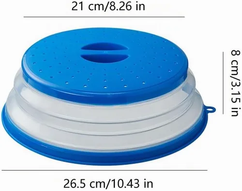 Vista 2 de Cubierta plegable para salpicaduras de microondas, 10.5 pulgadas, apta para lavavajillas, cubierta de placa de microondas con ventilación de vapor