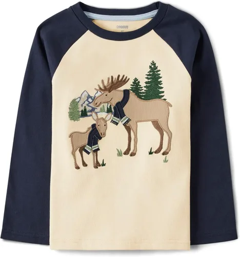 Vista 6 de Gymboree - Camisetas de manga larga con bordado gráfico para niños y niños pequeños, diseño de otoño y festivo Oso de trapo de manzana