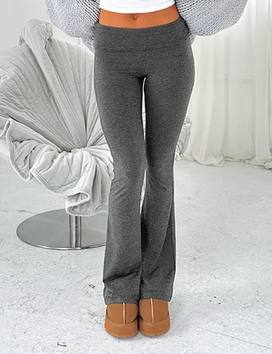 Vista 5 de PRIVIMIX Leggings acampanados de cintura baja para mujer, pantalones de yoga con corte de bota, pantalones deportivos