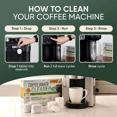 Vista 6 de PUREHQ - Breville - Tabletas descalcificadoras para máquinas de café espresso y cafeteras Keurig - 24 tabletas descalcificadoras con 6 cartuchos