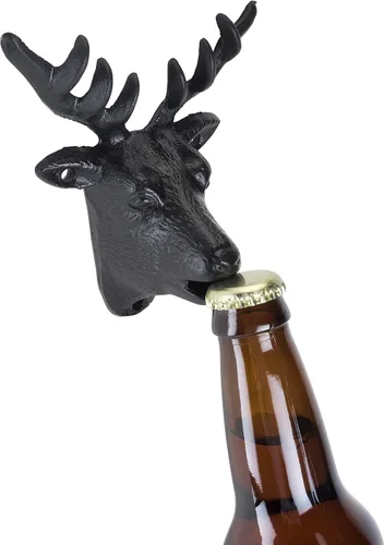 Vista 3 de Foster & Rye Abrebotellas de hierro fundido para montar en la pared, resistente para bebidas, bebidas de cerveza, herramientas de bar de cocina