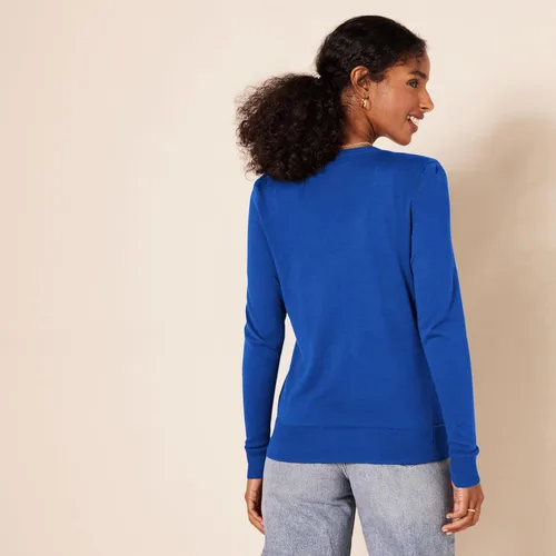 Vista 3 de Tienda Essentials Suéter ligero tipo cárdigan, con cuello redondo, para mujer