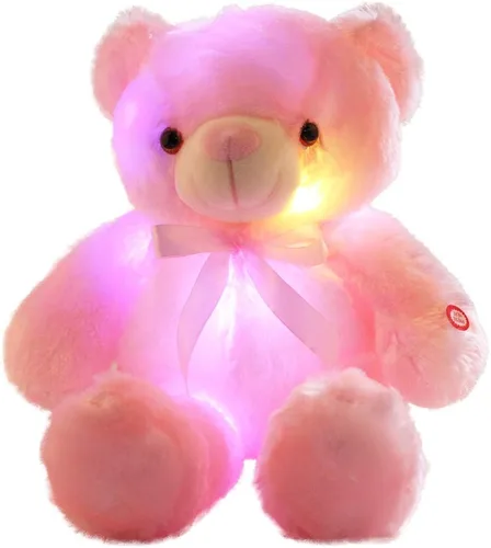 Vista 10 de Osos de peluche LED, animales de peluche, lindo oso brillante con luces de peluche, juguetes creativos luminosos de colores para habitación, niños
