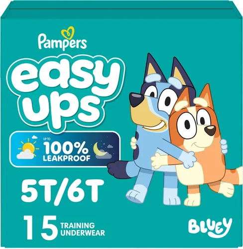Vista 26 de Easy Ups - Pantalones de entrenamiento para niñas y niños, talla 4 (2T-3T), 25 unidades, ropa interior absorbente Bluey para entrenamiento, hasta un