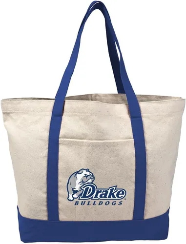 Vista 33 de Campus Lab Bolsa de lona con logotipo primario colegiado con bolsillo externo, bolsa de hombro reutilizable para ir de compras, playa Águilas A&m