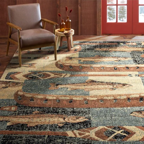 Vista 13 de Home Dynamix Buffalo Bear - Alfombra rectangular de 1 pies 10 pulgadas x 6 pies 10 pulgadas, marrón/rojo
