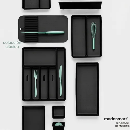 Vista 6 de madesmart Tapete para cuchillo, organizador compacto de ranura de agarre suave para 5 cuchillos, inserto de cajón antideslizante que protege