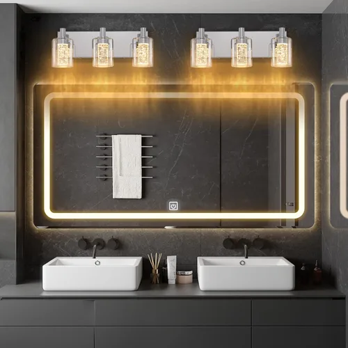 Vista 6 de SineRise - Luz de tocador con 3 modos de color (3000K/4000K/6000K), lámpara de baño LED con protección ocular, lámpara de pared moderna regulable