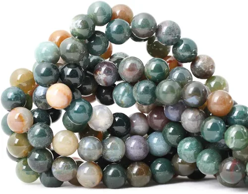 Vista 55 de Cuentas redondas sueltas de ágata estilo antiguo vena de dragón de 6mm, cuentas para diseño de joyas, 60 cuentas Ágata de vena de dragón