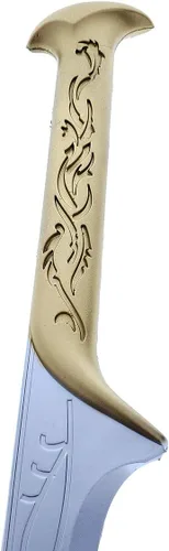 Vista 4 de Espada de espuma élfica medieval de fantasía de 37.5 pulgadas para colección, regalo y cosplay, plata