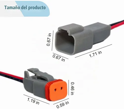Vista 2 de KITUREK Conector eléctrico del coche de Deutsch de 5 pares de 2 pines, macho y hembra