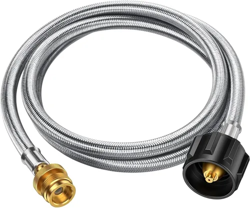 Vista 7 de Manguera adaptadora de propano de 4 pies, convertidor de 1 libra a 20 libras, extensión de manguera de propano para tanque de 5-40 libras, reemplaza