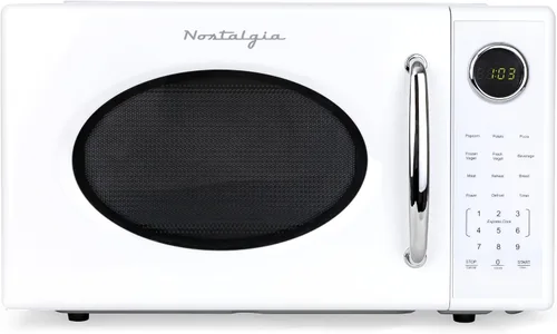 Vista 32 de Nostalgia Retro - Horno de microondas para encimera - Incluye 12 ajustes preprogramados y reloj digital - 0.9 pies cúbicos - 800 vatios - Amarillo