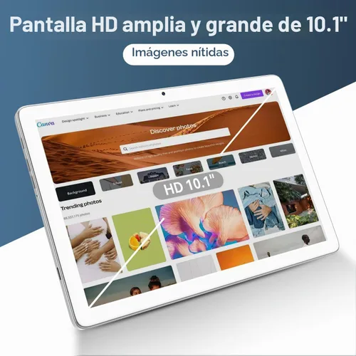 Vista 2 de Tablet 2025 - Tableta Android de 10 pulgadas, tabletas WiFi 5G Octa-Core con teclado, 128 GB + 8 GB + 1 TB de almacenamiento expandible, tableta
