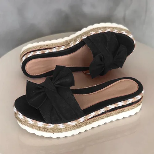 Vista 3 de NOLDARES Pantuflas para mujer alpargata con nudo de lazo impermeables informales sandalias de moda para mujer