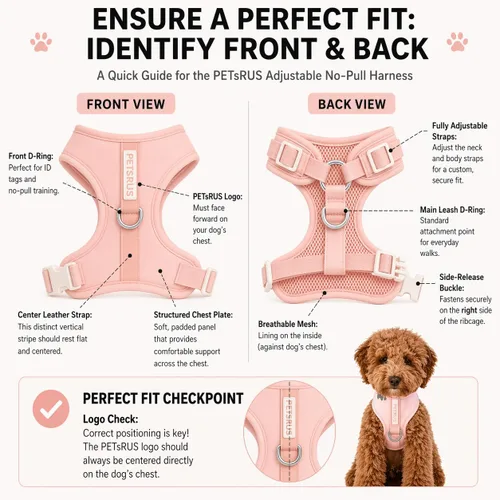 Vista 5 de Arnés para perro premium ajustable sin tirones de neopreno, lujoso, transpirable, ligero, para perros pequeños y medianos, cómodo, chaleco