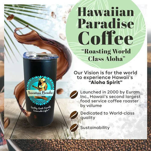 Vista 5 de Hawaiian Paradise Coffee Café molido de avellana – Premium rico sabor Bold Signature Brewed – 100% granos arábica