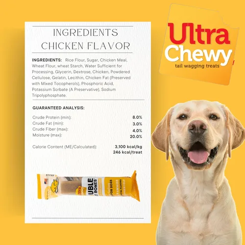 Vista 7 de Ultra Chewy Double Treat Bones Favorites, golosinas para perros, hechas en los Estados Unidos, golosinas saludables, fáciles de digerir, promueve