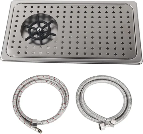 Vista 10 de FLEXMAN Enjuagadora automática de vidrio para fregadero, lavadora automática de vasos de acero inoxidable con rosca G1/2, herramienta de limpieza