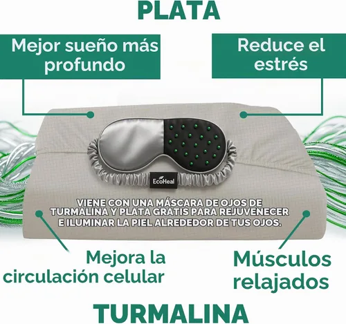 Vista 3 de Sábanas de turmalina de lujo, tamaño Queen, 20 % fibra plateada, 76 % algodón de turmalina, 4 % seda, sábana bajera ajustable con certificación