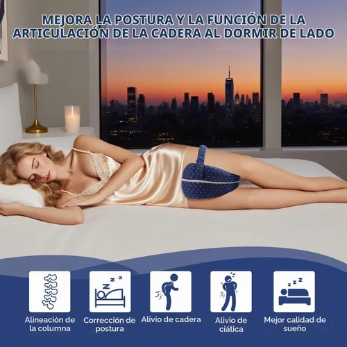 Vista 6 de Almohadas de alineación para personas que duermen de lado, almohada de alineación de cadera, almohada de espuma viscoelástica para piernas y Gris