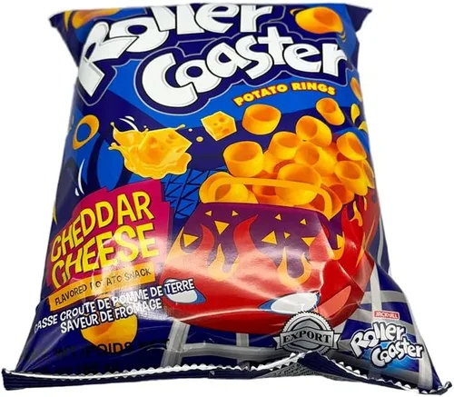 Vista 3 de Jack n Jill Roller Coaster - Anillos de patata con queso cheddar, paquete de diez 3 onzas por paquete