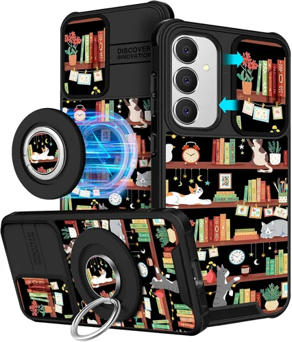 Vista 24 de Funermei Funda para teléfono Samsung Galaxy A15 5G - [2 en 1] Funda para teléfono de mujeres lindas chicas, diseño femenino de mariposa negra