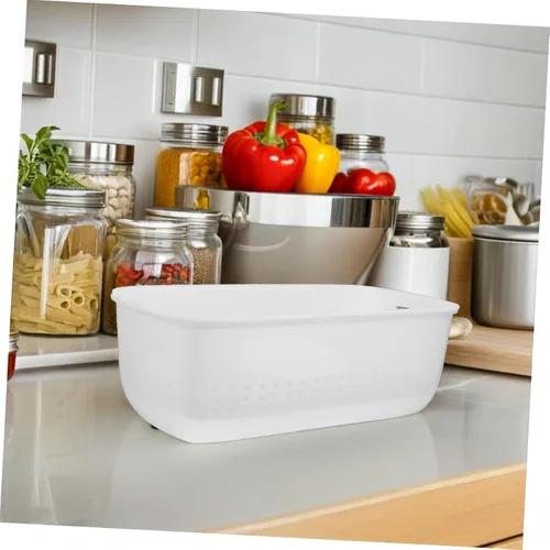 Vista 6 de Cesta de drenaje de frutas Cesta de lavado de frutas Cesta de verduras Cesta multifuncional Cesta de lavado de plástico Cesta de frutas Suministros