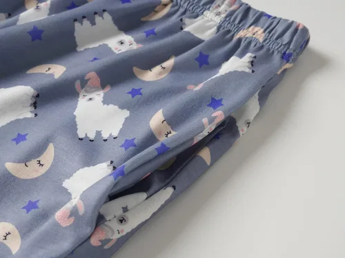Vista 5 de Vopmocld Conjunto de pijama de manga corta de verano para niñas grandes, lindos patrones de gato, ropa de dormir Nighty 100% algodón