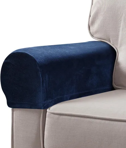 Vista 13 de Garneck 2 fundas de tela elástica para reposabrazos antideslizantes, de elastano, para sillón reclinable, protector de muebles, color beige