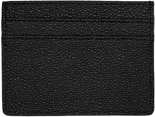Vista 4 de Cartera minimalista para hombre con 5 ranuras para tarjetas piel auténtica negro y azul marino pequeño y delgado soporte para tarjetas de crédito