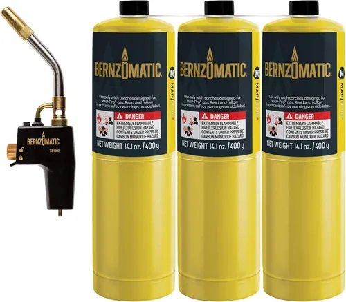 Vista 4 de Bernzomatic TS4000 - Encendedor de inicio con gatillo 361524 (Antorcha TS4000 + Paquete de 3 de gas propano)
