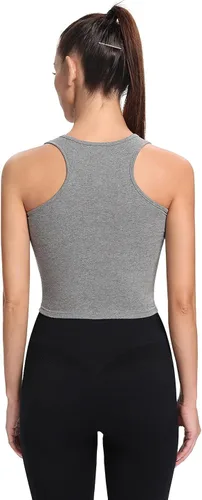 Vista 4 de Femdouce Camisetas sin mangas para mujer, camisetas sin mangas para entrenamiento, espalda cruzada, deportivas, camisetas básicas para correr