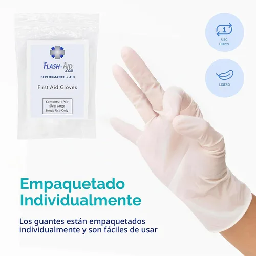 Vista 6 de Guantes de primeros auxilios empaquetados individualmente