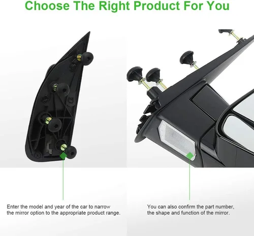 Vista 5 de SCITOO - Espejo retrovisor de remolque para lado del pasajero, accesorio exterior para Ford, compatible con Ford E150 E250 E350 E450 E550 Van