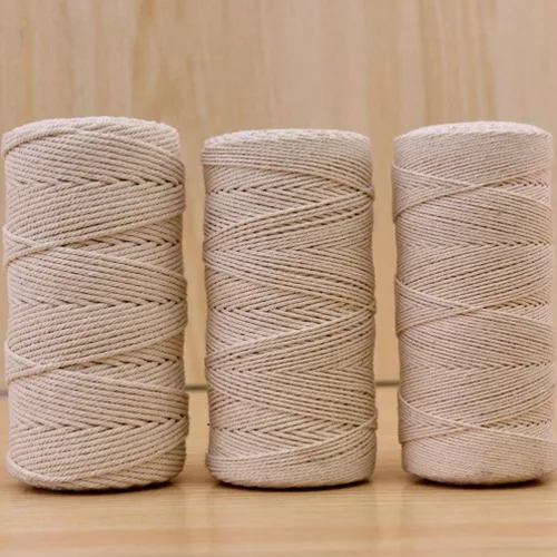 Vista 8 de Hemoton Cordón de hilo de algodón: cuerda de macramé, cuerda de macramé, tapiz de hilo de algodón, cuerda de macramé para colgar plantas