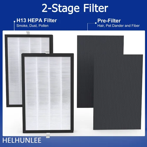 Vista 3 de Juego de 2 filtros HEPA A2 H13 de repuesto, apto para purificadores de aire Filtrete 3M-A2 modelos FAP-C02-A2, FAP-C03-A2, FAP-T03-A2, FAP-SC02L