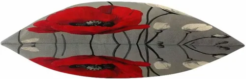 Vista 5 de Mugod Funda de almohada con diseño de flor de amapola, hermosa y encantadora acuarela, color rojo y blanco, 18 x 18 pulgadas, suave, cuadrada