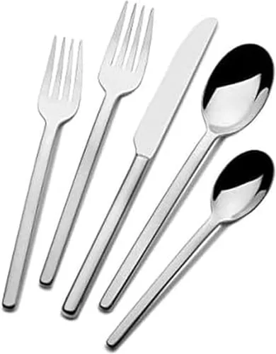 Vista 6 de Mikasa Harmony - Juego de cubiertos de 45 piezas, acero inoxidable 18/10 para 8, incluye tenedores, cuchillos, cucharas y juego de utensilios