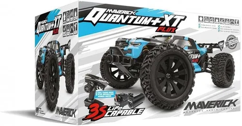 Vista 2 de Maverick 150300 Quantum+ XT Flux 3S 1/10 4WD Camión de estadio, RTR - Azul