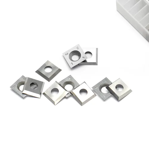 Vista 5 de 0.591 in Plaza Carburo Insertos Cortadores Cuchillos Cuchillos Cuchillos 15 × 15 × 0.098 in-30 ° para carpintería espiral/cepillo helicoidal Cabeza