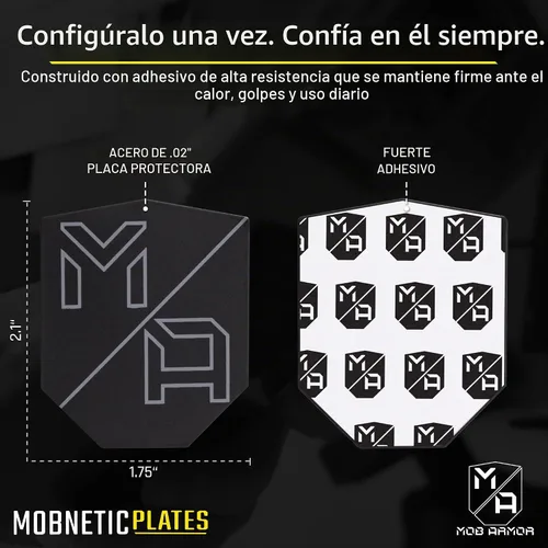 Vista 4 de Mob Armor MobNetic - Placas (2 unidades), compatibles con soporte magnético Mob para automóvil, placas de montaje universales para teléfonos