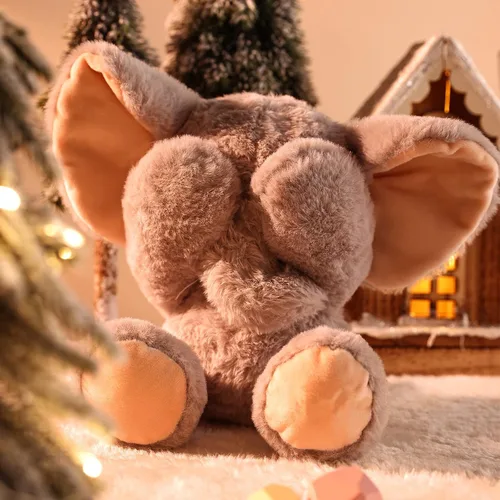 Vista 7 de TCBunny Peluche de elefante bebé para dormir, 11 pulgadas, niños, Aichie (gris)