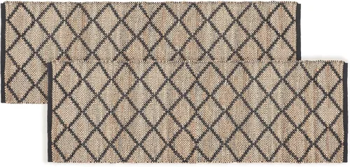 Vista 17 de RedEarth · Alfombra rectangular - 2'x3' de yute natural trenzada con respaldo antideslizante - Alfombra boho tejida a mano para dormitorio, cocina