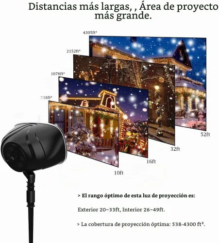 Vista 2 de Proyector de luces de nieve de Halloween, proyector de luz LED impermeable de nevadas, proyector de iluminación de nieve para interiores