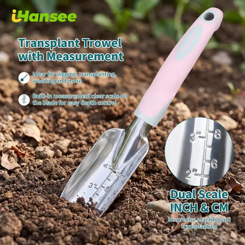 Vista 3 de Pink Garden Tool Sets 4-Piece, Aluminum Gardening Hand Tool Kit pink-4pcs